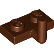 Lego Plate Special 1 x 2 with Bar Up [Horizontal Arm 5mm] / Reddish Brown