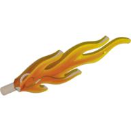 Lego Wave / Flame Rounded Large with Marbled Trans-Orange Pattern