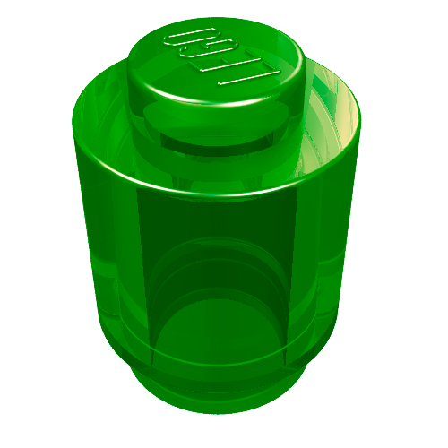 Lego Brick Round 1 x 1 Solid Stud / Trans-Green
