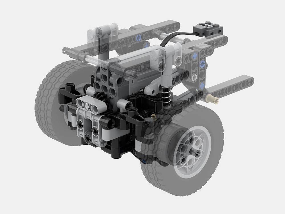 Lego 11-Stud Motorized Front Axle (Onboard PFS Servo)