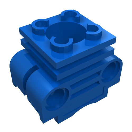 Lego Technic Engine Cylinder with Side Slots / Blue