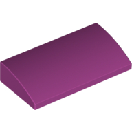 Lego Brick Curved 2 x 4 x 2/3 No Studs, with Bottom Tubes / Magenta