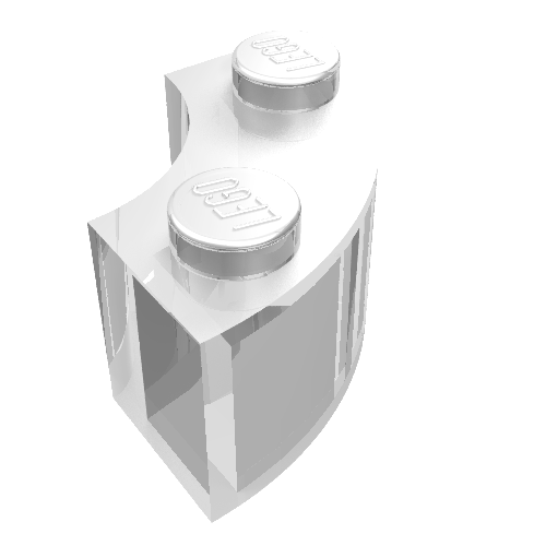 Lego Brick Round Corner 2 x 2 Macaroni without Stud Notch / Trans-Clear