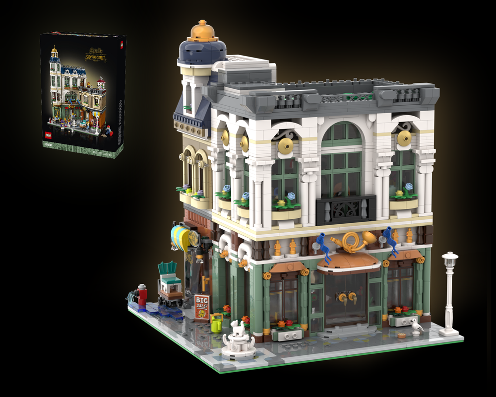 Lego Post Office - 11371 Shopping Street Alternative Build