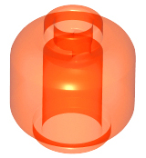 Lego Minifigure, Head (Plain) / Trans-Neon Orange