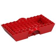 Lego Vehicle Base 6 x 12 x 2 1/2 with Mudguards, 2 Wheel Pins and 4 x 10 Centre Recess, Same Color Wheel Holders / Red