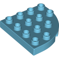 Lego Duplo Plate Round Corner 4 x 4 / Medium Azure