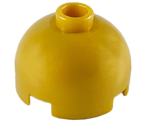 Lego Brick, Round 2 x 2 Dome Top / Pearl Gold