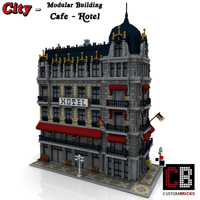 Lego Custom Modular Building - Cafe Hotel