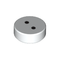 Lego Tile Round 1 x 1 with 2 Small Black Circles / White