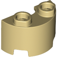Lego Brick Round, Half 1 x 2 / Tan