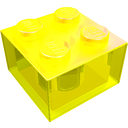Lego Brick 2 x 2 / Trans-Neon Green