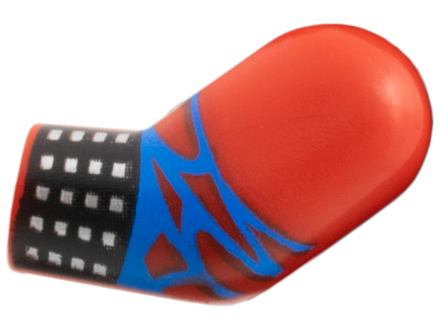 Lego Arm, Left with Blue Zigzags, Black Cuff with Silver Studs Pattern