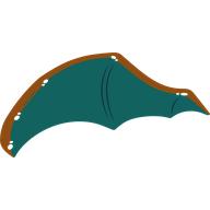 Lego Wing, Right, with Dark Turquoise Inside / Orange