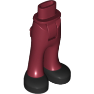 Lego Minidoll Hips and Trousers with Back Pockets and Black Shoes print / Dark Red
