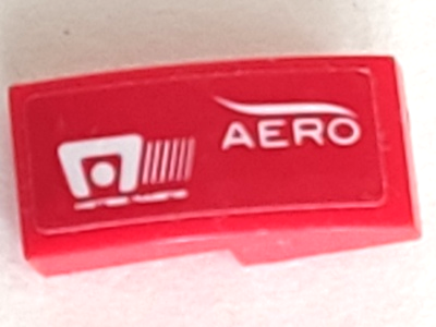 Lego Slope, Curved 2 x 1 x 2/3 with White Aero and Motegi Racing Logos Pattern Model Right Side (Sticker) - Set 75886