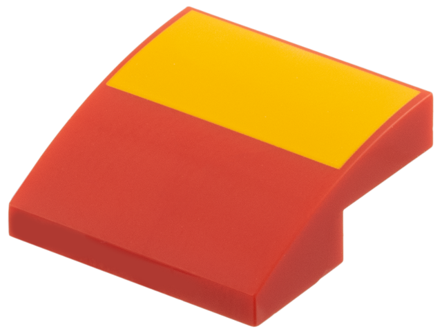 Lego Slope, Curved 2 x 2 x 2/3 with Bright Light Orange Stripe Pattern
