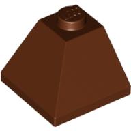 Lego Brick Sloped 45° 2 x 2 Double Convex / Reddish Brown