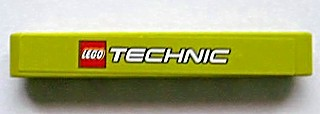Lego Technic, Liftarm Thick 1 x 7 with LEGO TECHNIC Logo on Lime Background Pattern (Sticker) - Set 8256 / Lime
