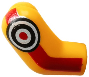 Lego Arm, Right with Red Stripe and Black and White Target Pattern