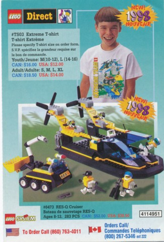 Lego 1998 Insert - Lego Direct - US/Canadian (4114951)