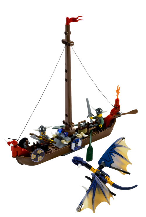 Lego Viking Boat against the Wyvern Dragon