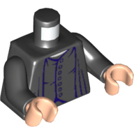 Lego Torso Robe with 7 Dark Purple Buttons Print (Snape), Black Arms, Light Nougat Hands