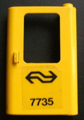 Lego Door 1 x 4 x 5 Train Right, Thin Support at Bottom with Dutch NS '7735' Pattern (Sticker) - Set 7735