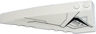 Lego Wedge 10 x 3 Left with Black Lines Avengers Quinjet Pattern (Sticker) - Set 76032 / White