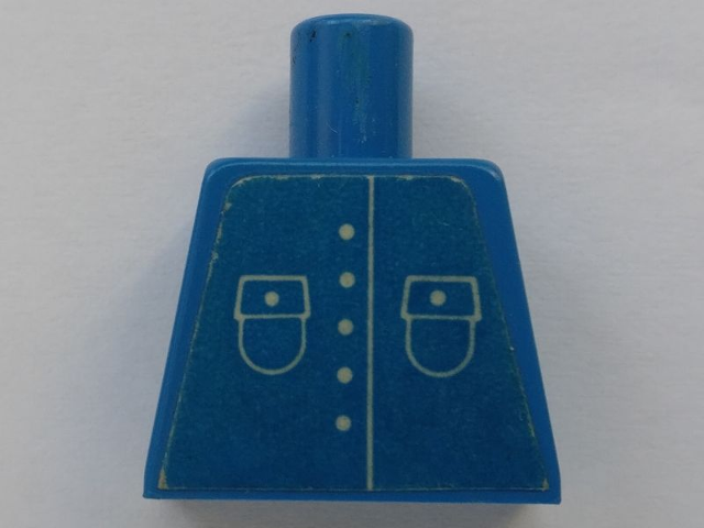 Lego Torso Town Shirt with 5 Buttons and 2 Pockets and No Collar Pattern (Sticker) / Blue