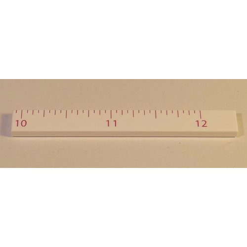 Lego Tile 1 x 8 with Ruler INCH 10 - 12 Pattern