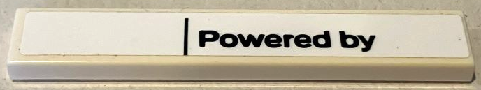 Lego Tile 1 x 6 with Black 'Powered by' and Line Pattern (Sticker) - Set 75881