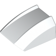 Lego Brick Curved 2 x 2 with Lip, No Studs / White