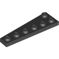 Lego Wedge Plate 6 x 2 Right / Black