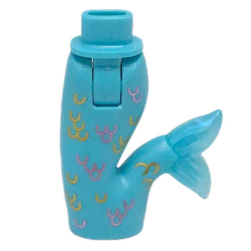 Lego Minidoll Hips and Fishtail (Mermaid) with Satin Trans-Light Blue Tail Print