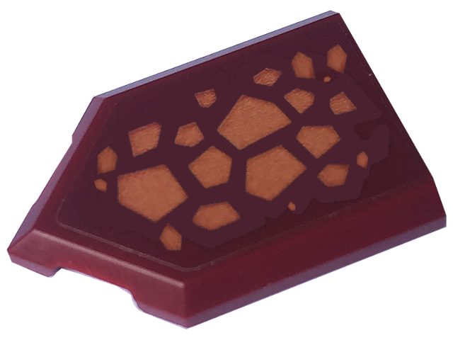 Lego Tile, Modified 2 x 3 Pentagonal with Nougat Scales Pattern (Sticker) - Set 71793