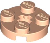 Lego Plate, Round 2 x 2 with Axle Hole / Light Nougat