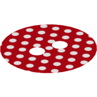 Lego Hipwear Skirt, Round with White Dots print / Red