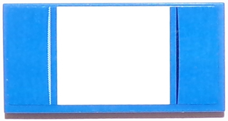 Lego Tile 2 x 4 with Thick White Stripe and Thin Black and White Stripes Pattern on Blue Background (Sticker) - Set 75871