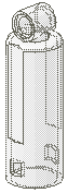Lego Technic, Shock Absorber 10L Damped, Cylinder / Trans-Clear