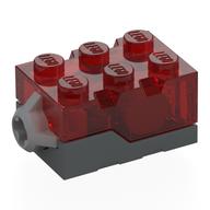 Lego Light Brick 2 x 3 x 1 1/3 with Dark Bluish Gray Base [Red LED]