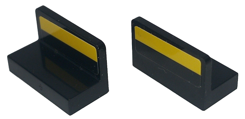 Lego Panel 1 x 2 x 1 with Yellow Stripe Pattern on Both Sides (Stickers) - Set 42151