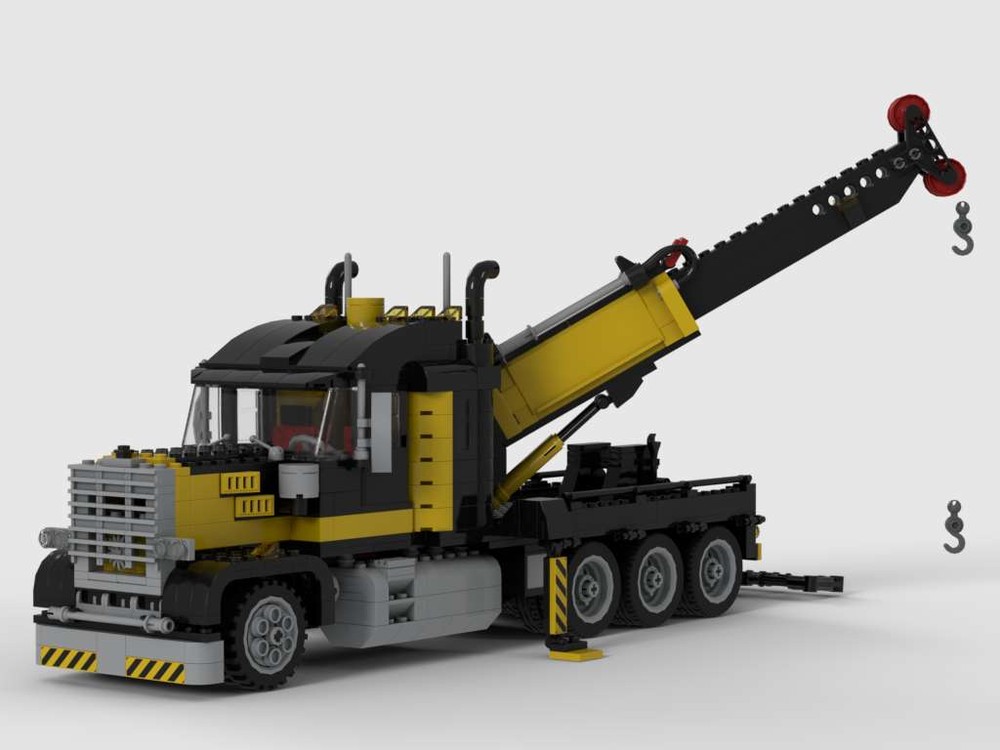 Lego Rotator Tow Truck with CAT Diesel Engine in Yellow
