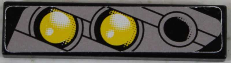 Lego Tile 1 x 4 with Double Yellow Headlight Left Pattern (Sticker) - Set 8458