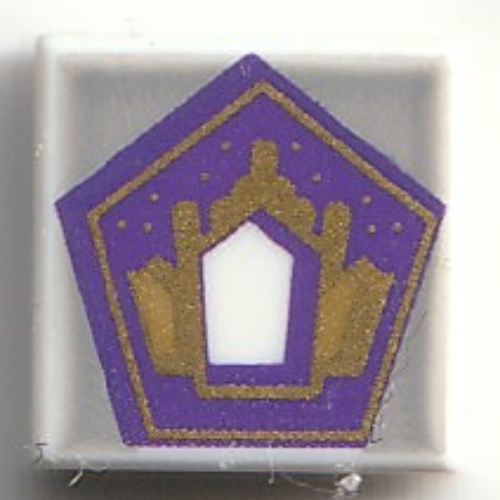 Lego Tile 1 x 1 with Chocolate Frog Card Print / White