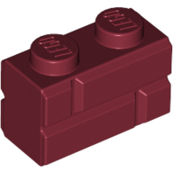 Lego Brick Special 1 x 2 with Masonry Brick Profile / Dark Red
