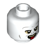 Lego Minifig Head Voldemort, Cheek Lines, Tan Eyeshadow, Sticking Out Tongue Print