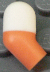 Lego Arm, Right with Molded White Short Sleeve  Pattern / Nougat