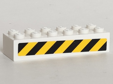 Lego Brick 2 x 6 with Black and Yellow Danger Stripes Pattern Model Left Side (Sticker) - Set 5983