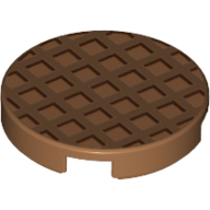 Lego Tile Round 2 x 2 with Waffle Print